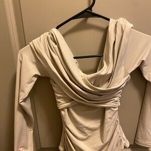Elegant Draped Long Sleeve Top